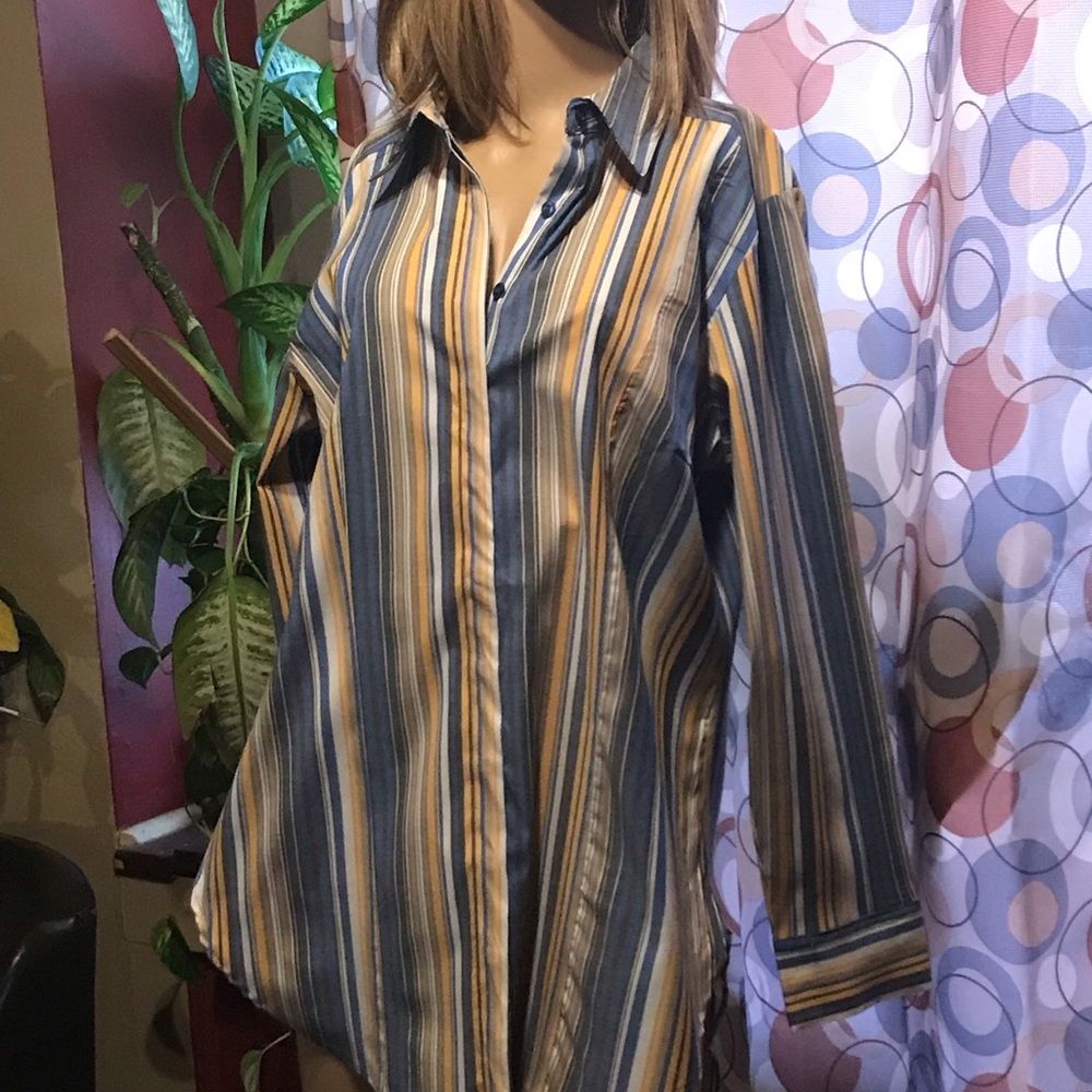 Ashley Stewart striped button up size 14